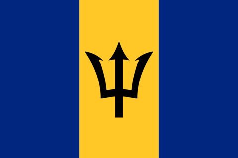 Barbados National Flag, Original(Basic) type 2D image