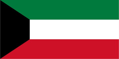 Kuwait National Flag, Original(Basic) type 2D image