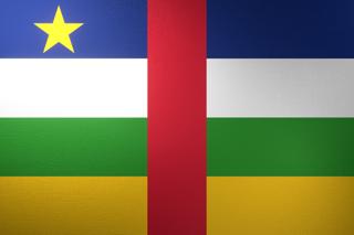 Central-African-Republic National Flag, Basical ratio National Flag with texture and shadow