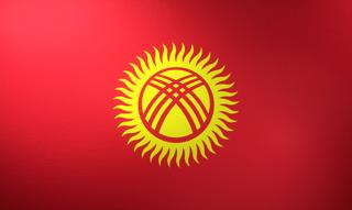 Kyrgyzstan National Flag, Basical ratio National Flag with texture and shadow