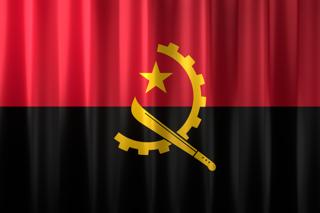 Angola National Flag, Basical waving National Flag with texture and shadow