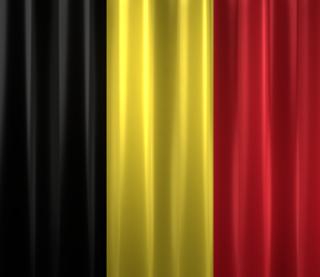 Belgium National Flag, Basical waving National Flag with texture and shadow