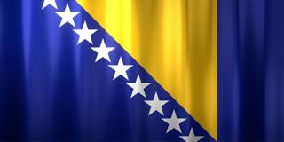 Bosnia-and-Herzegovina National Flag, Basical waving National Flag with texture and shadow