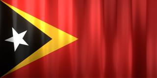 East-Timor National Flag, Basical waving National Flag with texture and shadow