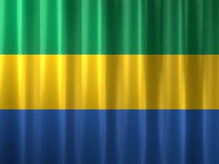 Gabon National Flag, Basical waving National Flag with texture and shadow