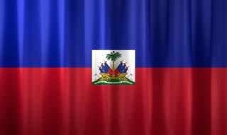 Haiti National Flag, Basical waving National Flag with texture and shadow