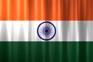 India National Flag, Basical waving National Flag with texture and shadow