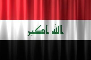 Iraq National Flag, Basical waving National Flag with texture and shadow