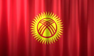 Kyrgyzstan National Flag, Basical waving National Flag with texture and shadow