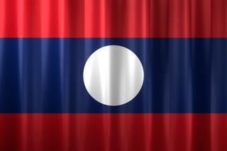 Laos National Flag, Basical waving National Flag with texture and shadow