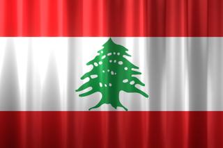 Lebanon National Flag, Basical waving National Flag with texture and shadow