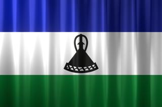 Lesotho National Flag, Basical waving National Flag with texture and shadow