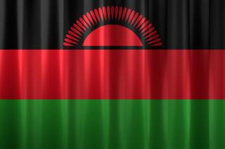 Malawi National Flag, Basical waving National Flag with texture and shadow