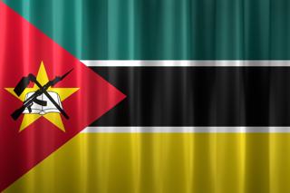 Mozambique National Flag, Basical waving National Flag with texture and shadow