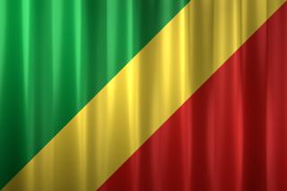 Republic-of-Congo National Flag, Basical waving National Flag with texture and shadow