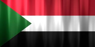 Republic-of-Sudan National Flag, Basical waving National Flag with texture and shadow