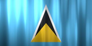 Saint-Lucia National Flag, Basical waving National Flag with texture and shadow