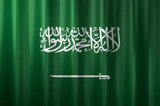 Saudi-Arabia National Flag, Basical waving National Flag with texture and shadow