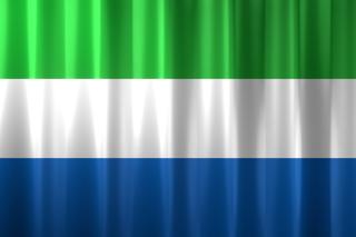 Sierra-Leone National Flag, Basical waving National Flag with texture and shadow