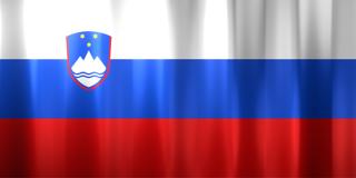 Slovenia National Flag, Basical waving National Flag with texture and shadow