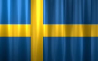 Sweden National Flag, Basical waving National Flag with texture and shadow