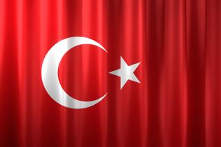 トルコ国旗, 実際の比率で影と質感とウエーブがあるイメージ