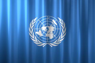 国連(UN)国旗, 実際の比率で影と質感とウエーブがあるイメージ