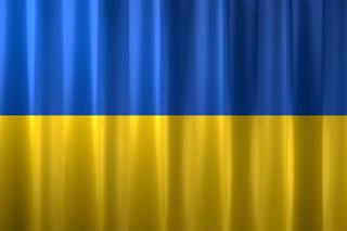 Ukraine National Flag, Basical waving National Flag with texture and shadow