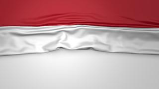 Austria National Flag, Flag folded in half and placed on white paper