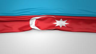 Azerbaijan National Flag, Flag folded in half and placed on white paper