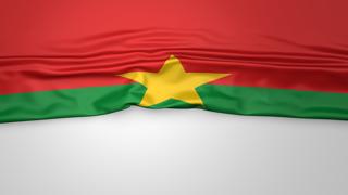 Burkina-Faso National Flag, Flag folded in half and placed on white paper