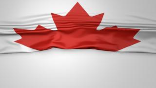 Canada National Flag, Flag folded in half and placed on white paper