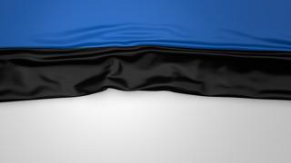 Estonia National Flag, Flag folded in half and placed on white paper