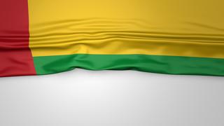 Guinea-Bissau National Flag, Flag folded in half and placed on white paper