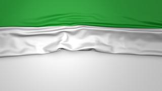 Sierra-Leone National Flag, Flag folded in half and placed on white paper