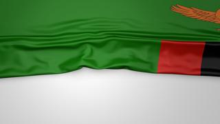 Zambia National Flag, Flag folded in half and placed on white paper