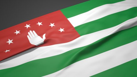 Abkhazia National Flag, A slanted national flag on a desk