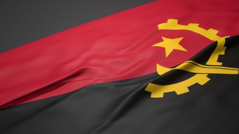 Angola National Flag, A slanted national flag on a desk