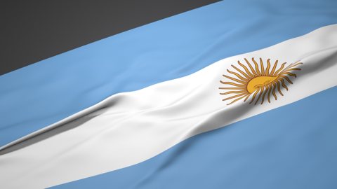 Argentina National Flag, A slanted national flag on a desk