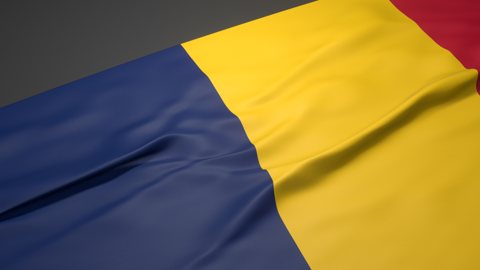 Chad National Flag, A slanted national flag on a desk