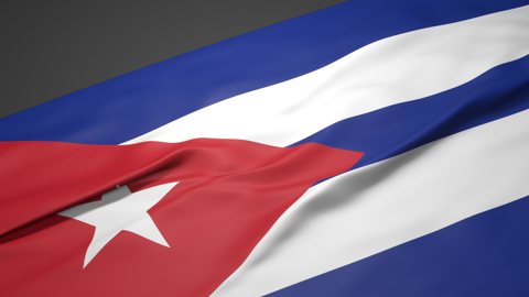 Cuba National Flag, A slanted national flag on a desk