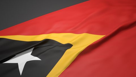 East-Timor National Flag, A slanted national flag on a desk