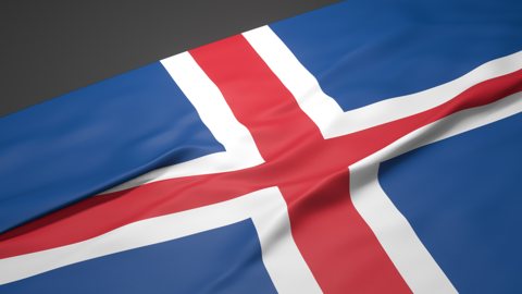 Iceland National Flag, A slanted national flag on a desk