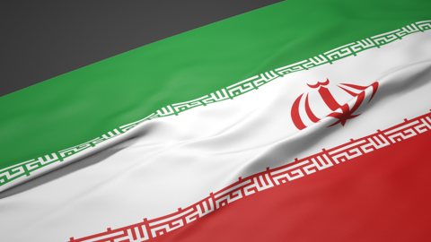 イラン国旗, デスクの上に置いてある斜め角度の国旗