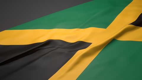 Jamaica National Flag, A slanted national flag on a desk