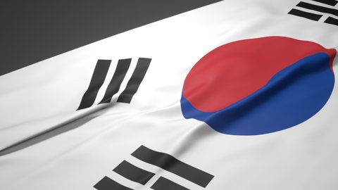 韓国国旗, デスクの上に置いてある斜め角度の国旗