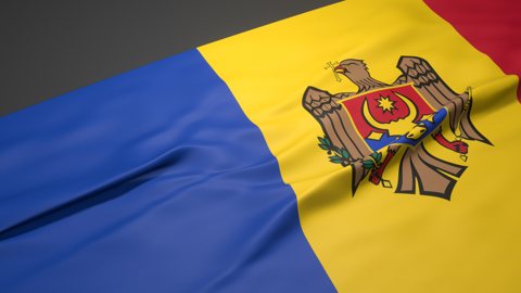 Moldova National Flag, A slanted national flag on a desk