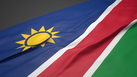 Namibia National Flag, A slanted national flag on a desk