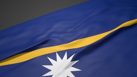 Nauru National Flag, A slanted national flag on a desk