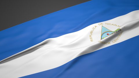 Nicaragua National Flag, A slanted national flag on a desk